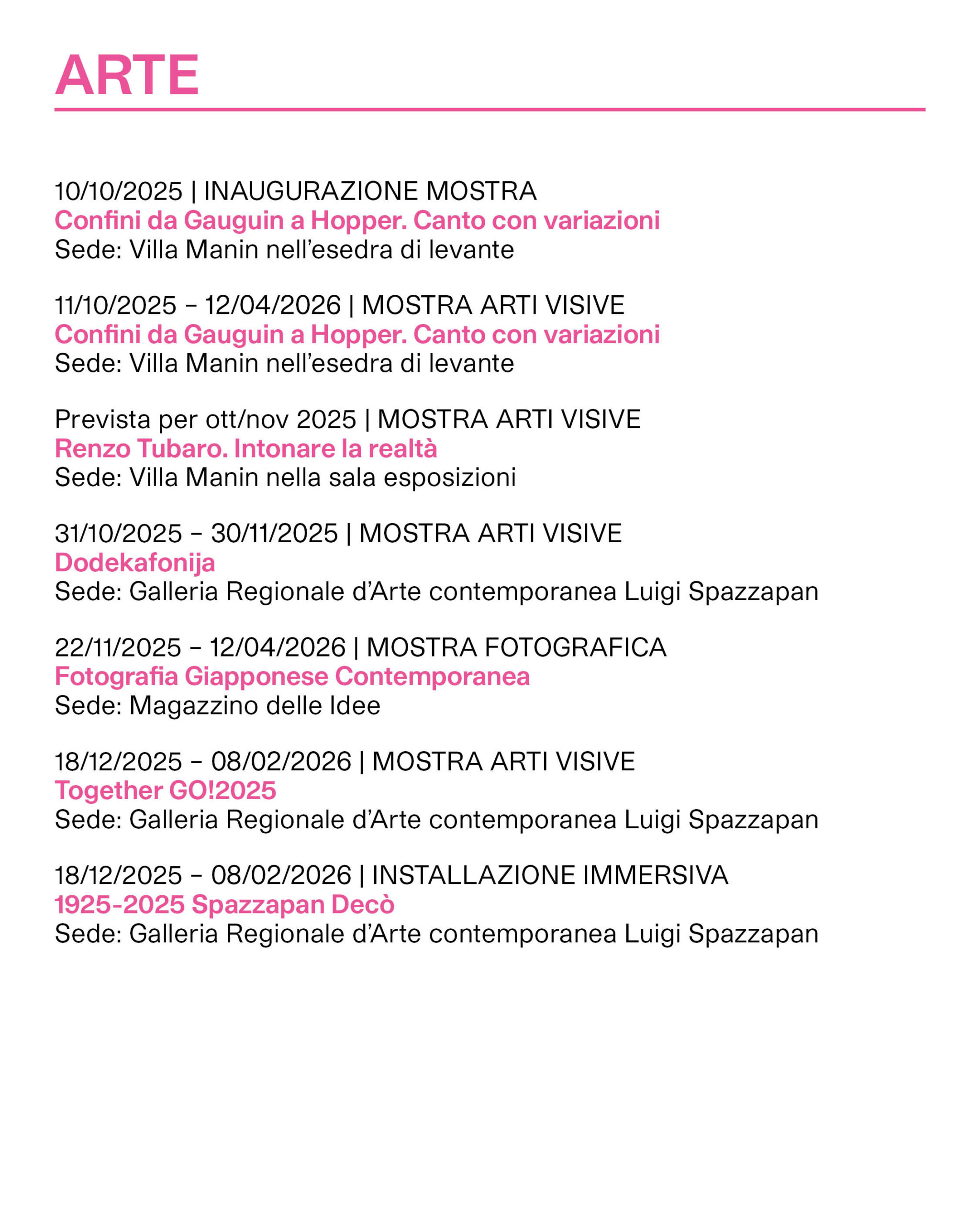 Calendario eventi ERPAC parte 4