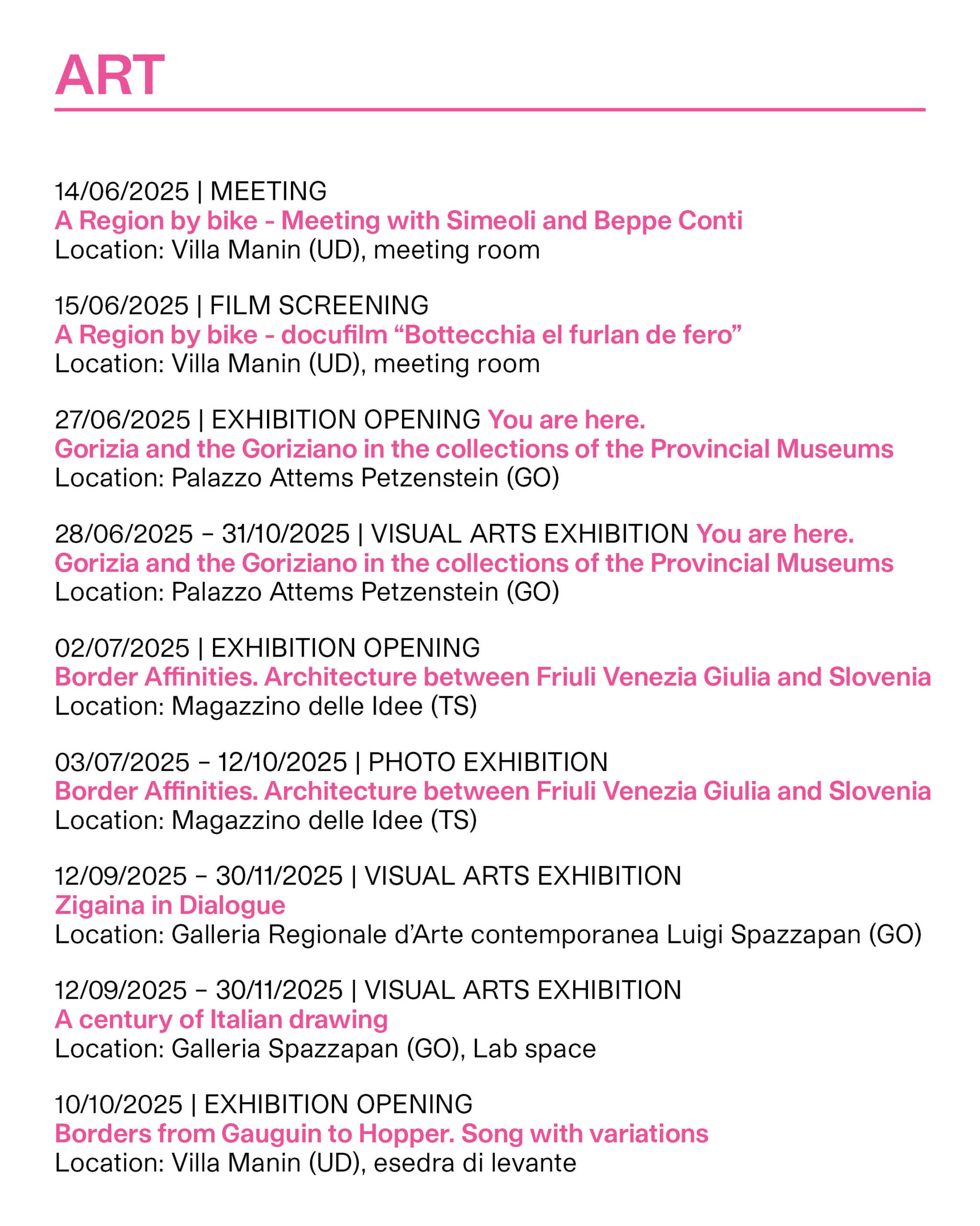 Calendario eventi ERPAC parte 3